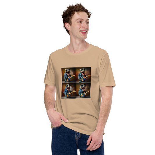 Dino playing guitar t-shirt